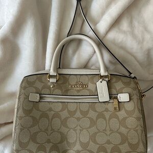 Coach Cream Satchel with Gold Accents